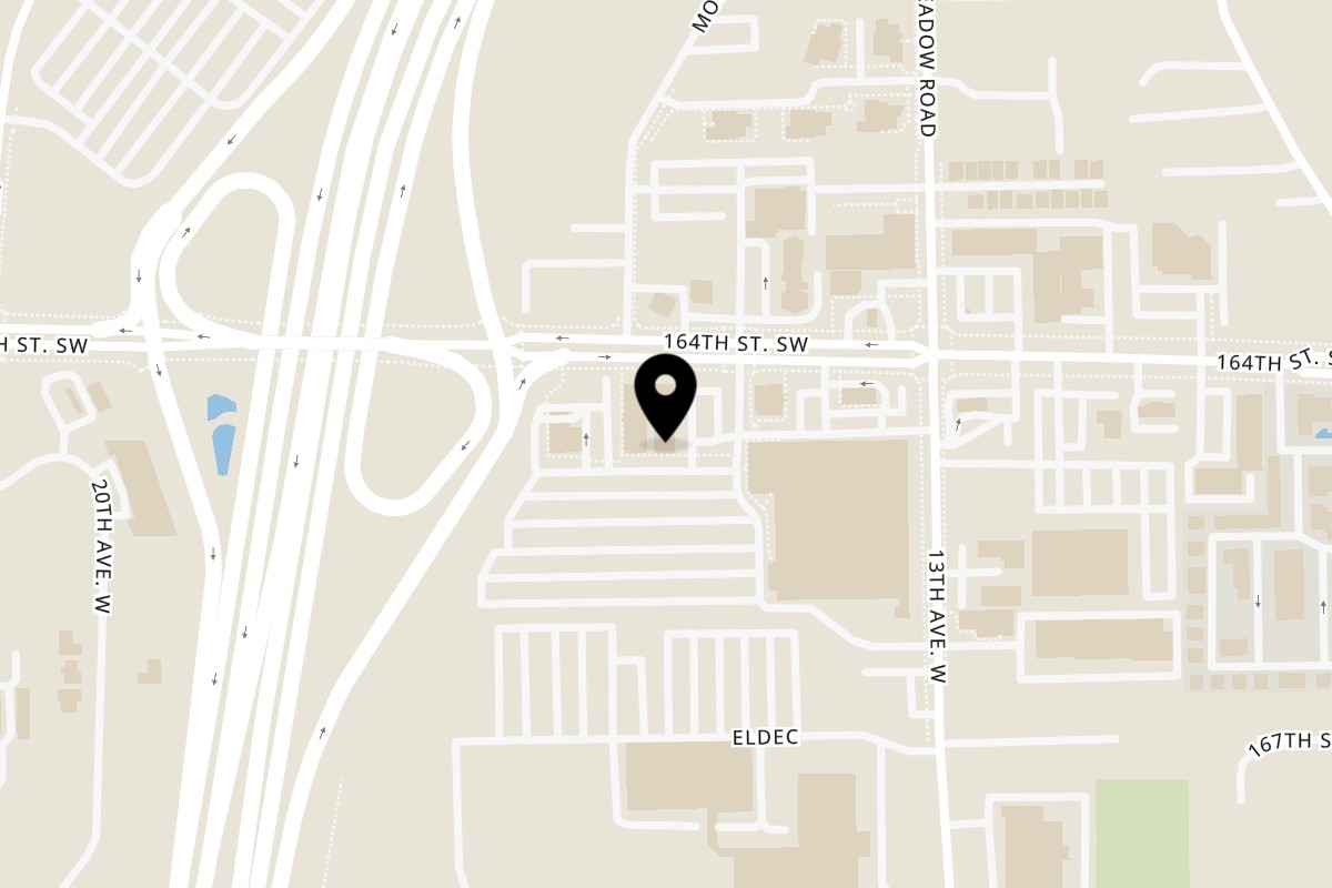 Map showing the location of Kalia Indian Cuisine & Sports Lounge on 1402 164th St SW Suite 306 in Lynnwood